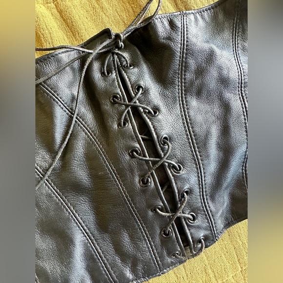 Genuine Leather lace-up corset small - Picture 3 of 6